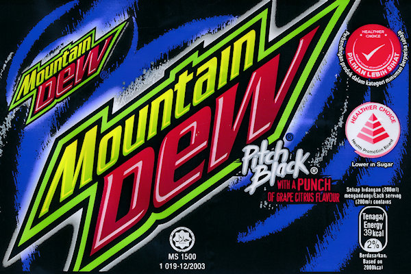 mtn dew Pitch Black Panel